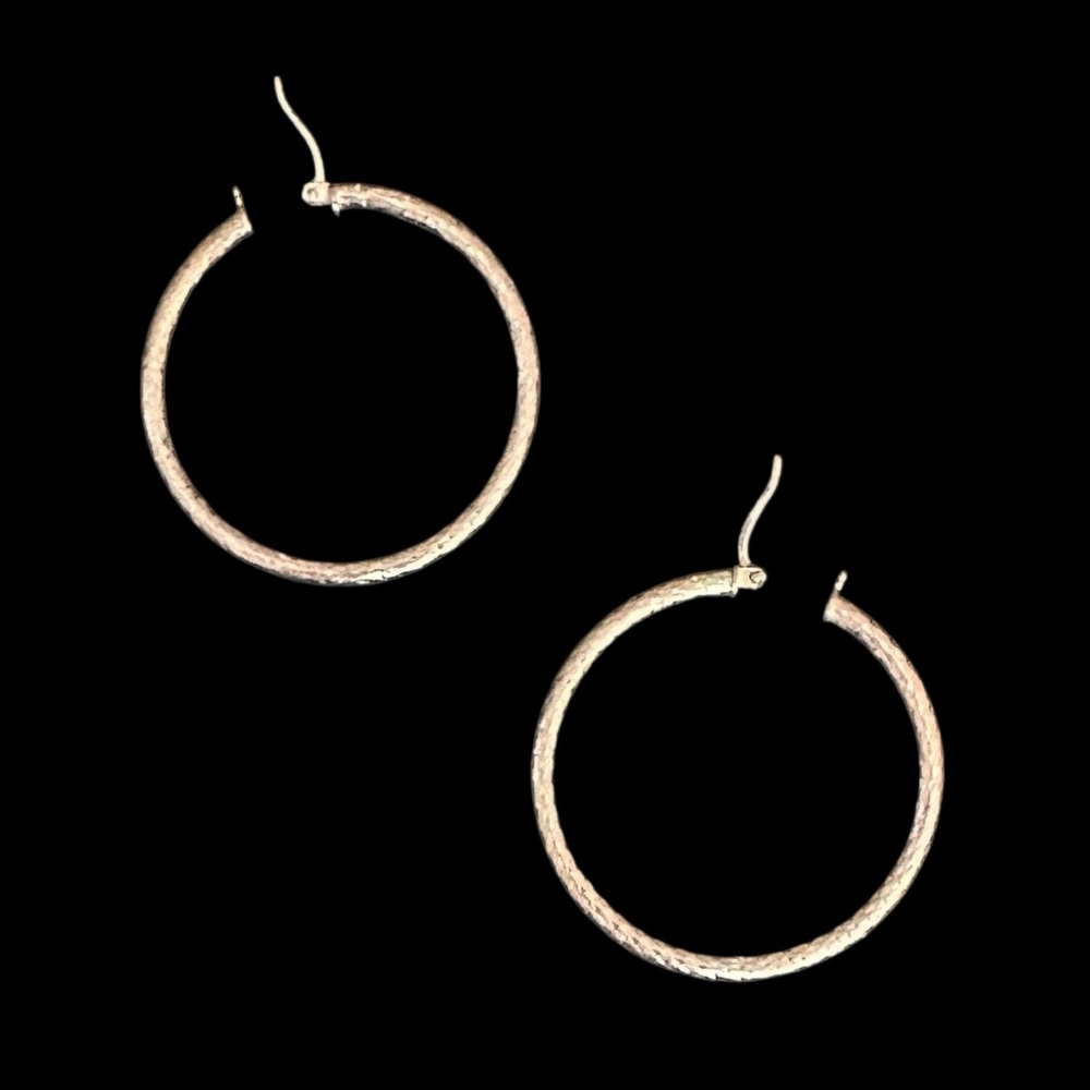 2 Pairs of .925 Sterling Silver Vintage Hoop Earrings - Picture 6 of 8